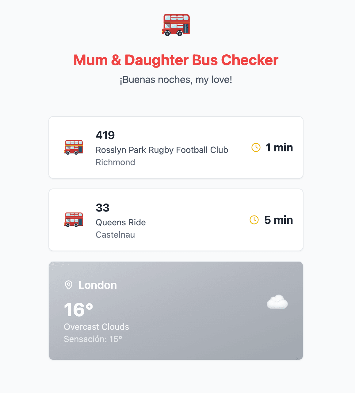 Mum Daughter Bus Checker